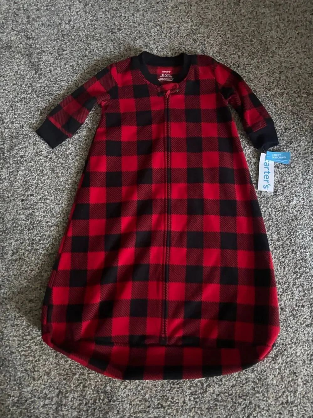 ❤️Carter’s Buffalo Plaid Fleece Sleep Sack 6-9M